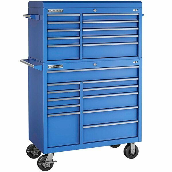 Champion Tool Storage CTS FM Pro Series 20'' x 41'' Blue 21-Drawer Top Chest / Mobile Storage Cabinet FMP4121RC-BL 5734121RCBL